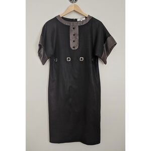 Tibi Black Wool Grommet Dress Size 0